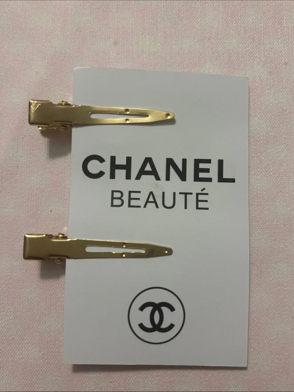 CHANEL Black and Gold CC Logo Hair Pins